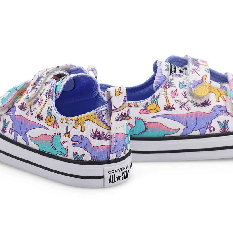 Infants' Chuck Taylor All Star 2V Dinocons Sneaker - White/Violet/Gold