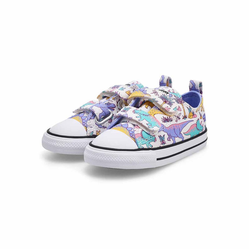 Infants' Chuck Taylor All Star 2V Dinocons Sneaker - White/Violet/Gold