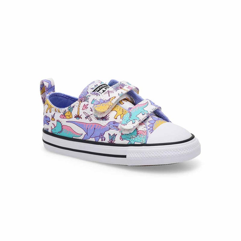 Infants' Chuck Taylor All Star 2V Dinocons Sneaker - White/Violet/Gold