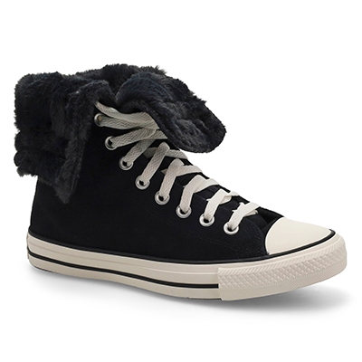 Baskets avec similifourrure CHUCK TAYLOR ALL STAR XHI FAUX FUR, noir, femmes
