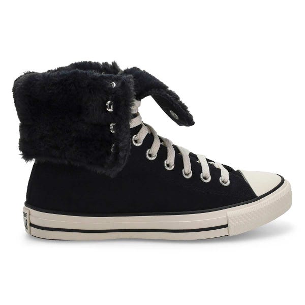 Women's Chuck Taylor All Star XHI Faux Fur Sneaker - Black