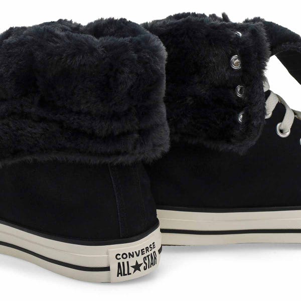 Women's Chuck Taylor All Star XHI Faux Fur Sneaker - Black