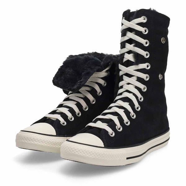 Women's Chuck Taylor All Star XHI Faux Fur Sneaker - Black