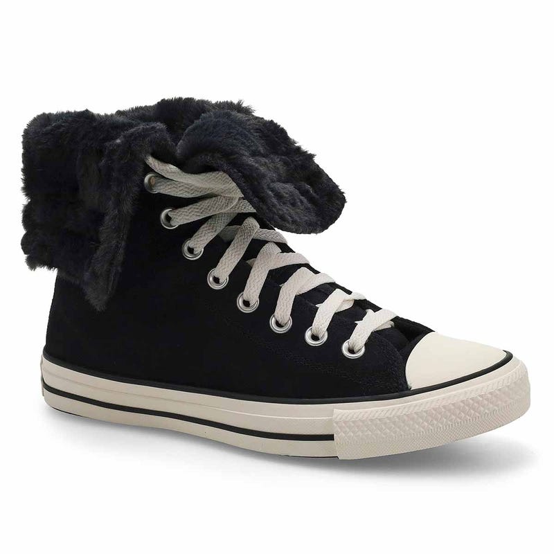 Women's Chuck Taylor All Star XHI Faux Fur Sneaker - Black