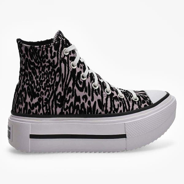 Women's  Chuck Taylor All Star Leopard Double Stack Hi Top Sneaker - Frozen Thistle