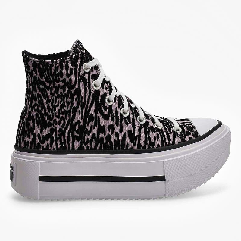 Women's  Chuck Taylor All Star Leopard Double Stack Hi Top Sneaker - Frozen Thistle