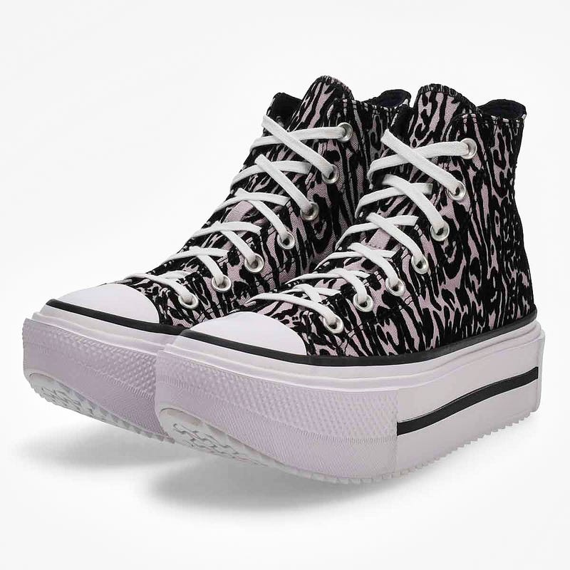 Women's  Chuck Taylor All Star Leopard Double Stack Hi Top Sneaker - Frozen Thistle