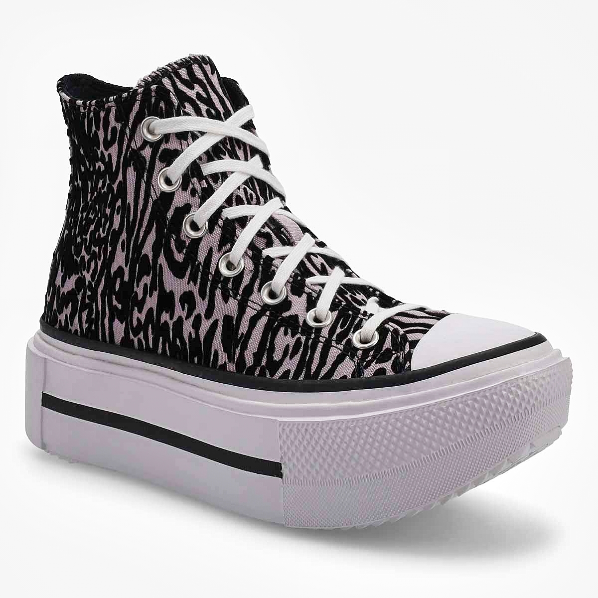 Women's  Chuck Taylor All Star Leopard Double Stack Hi Top Sneaker - Frozen Thistle
