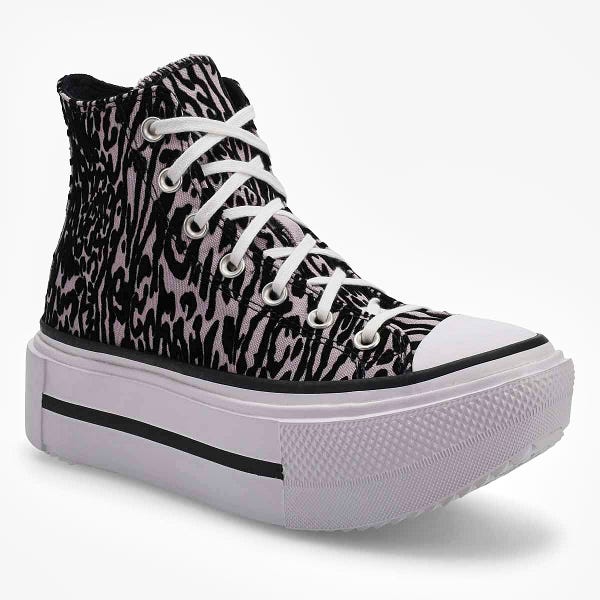 Women's  Chuck Taylor All Star Leopard Double Stack Hi Top Sneaker - Frozen Thistle