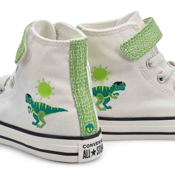 Baskets CTAS EASY ON DINOS, blanc vintage/vert/néon, enfants