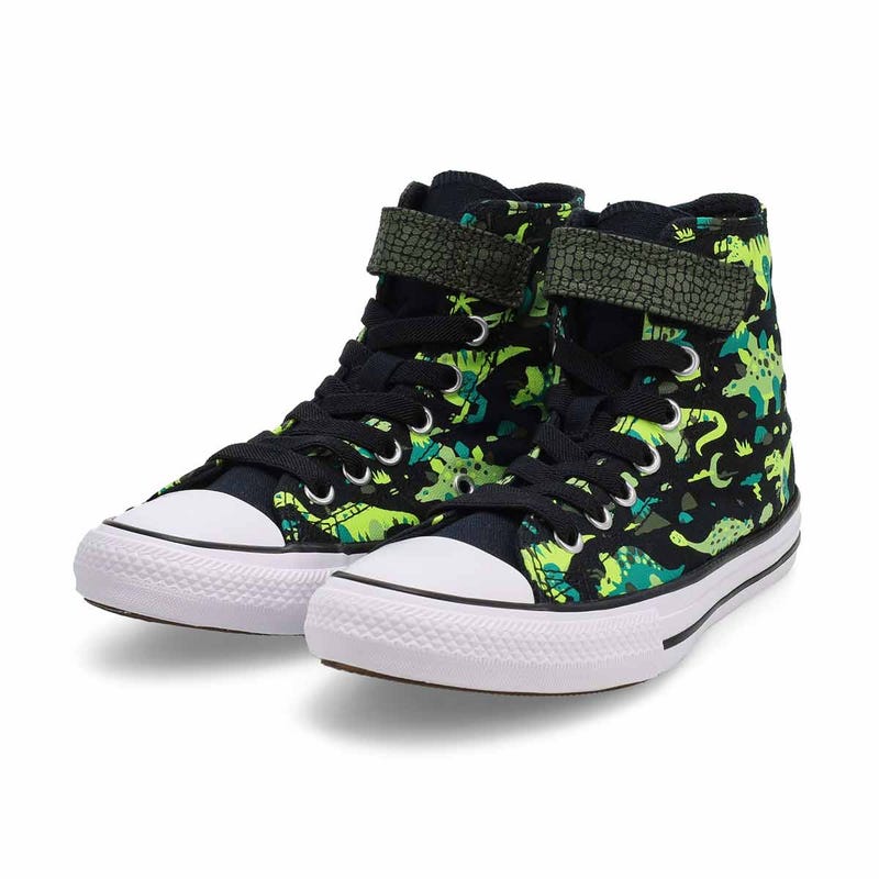 Baskets CTAS EASY ON DINOS, noir/blanc/néon, enfants