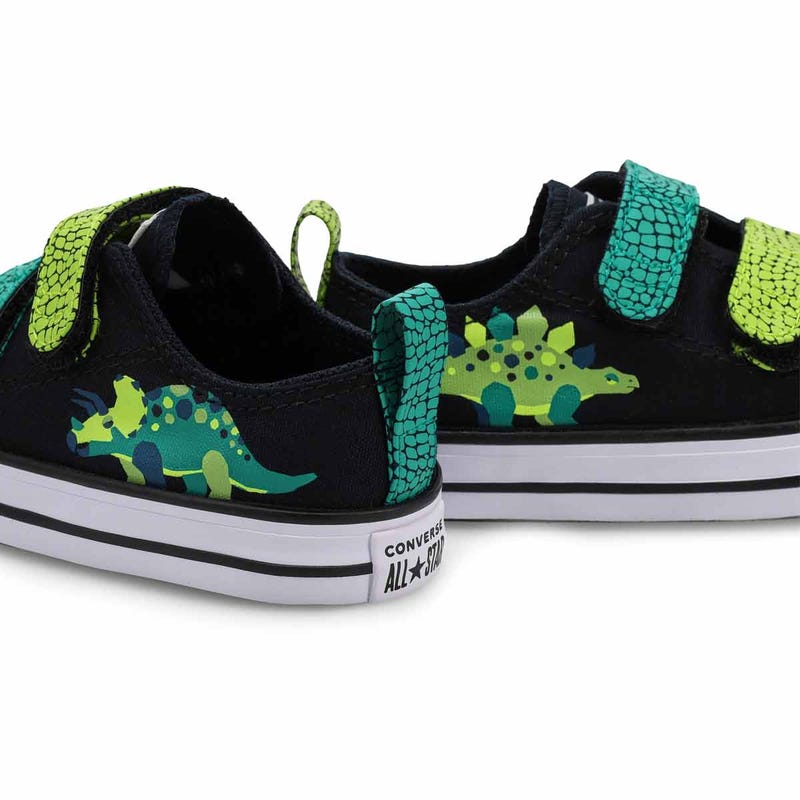 Baskets CHUCK TAYLOR ALL STAR DINOS, noir/blanc/mante néon, bébés