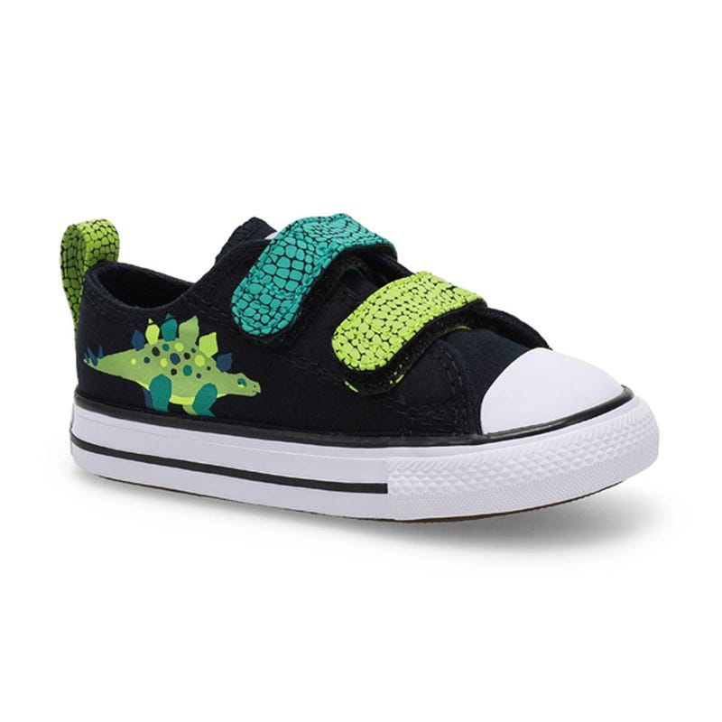 Baskets CHUCK TAYLOR ALL STAR DINOS, noir/blanc/mante néon, bébés