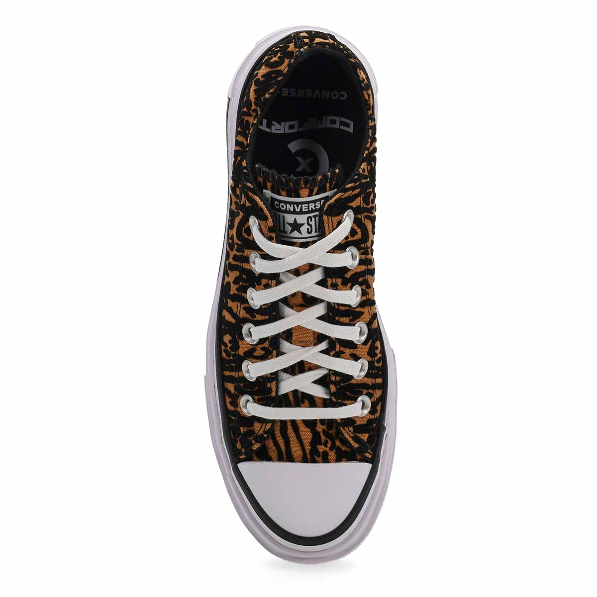 Baskets CHUCK TAYLOR ALL STAR LEOPARD DOUBLE STACK, brun/noir, femmes