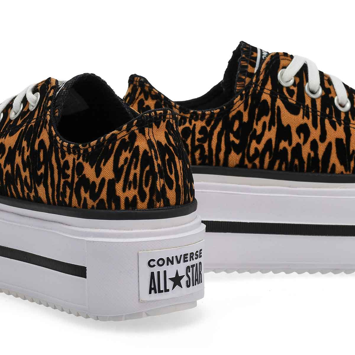 Baskets CHUCK TAYLOR ALL STAR LEOPARD DOUBLE STACK, brun/noir, femmes