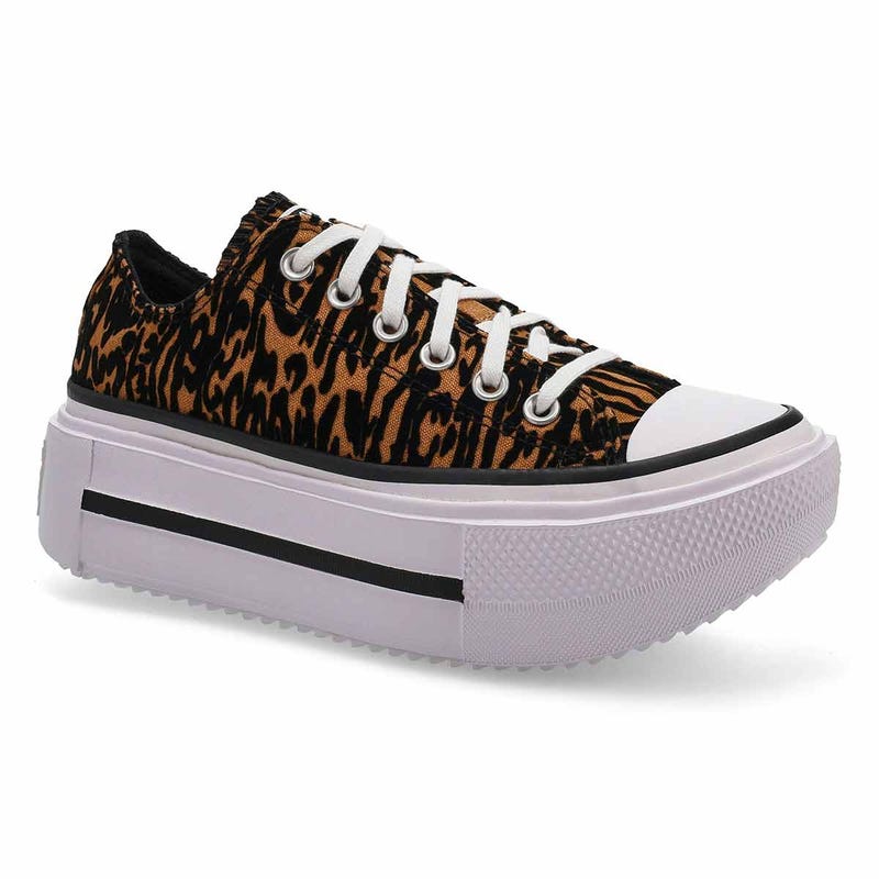 Women's  Chuck Taylor All Star Leopard Double Stack Sneaker -  Incensed/Black