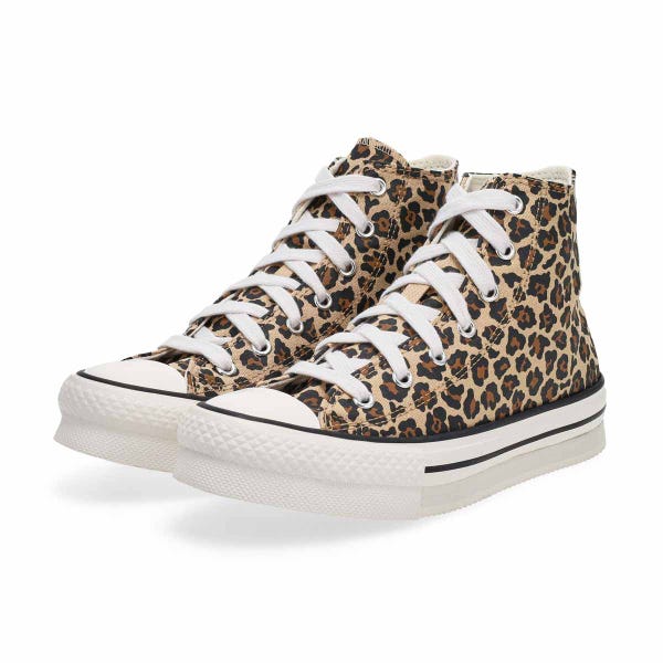 Baskets CTAS EVA LIFT HI BACK TO LEOPARD, brun, filles