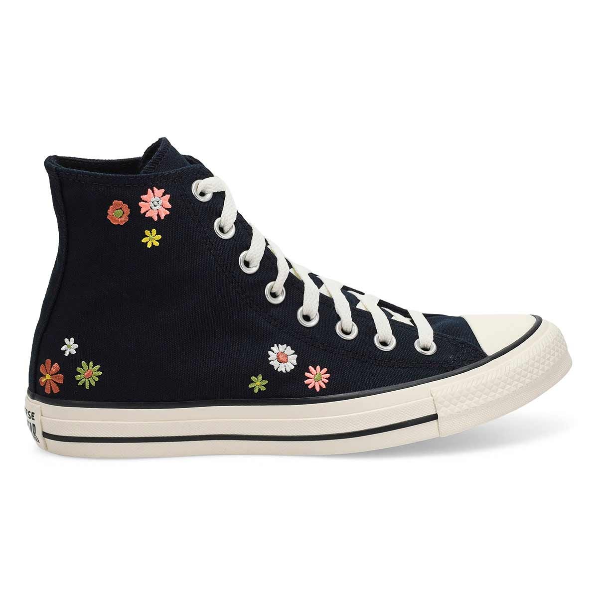 Basket haute CTAS EMBROIDERED FLORALS, noir, femme