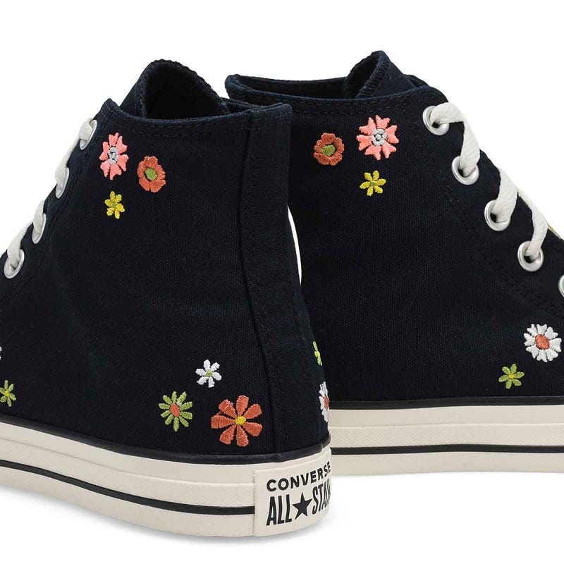 Women's CTAS Hi Top Embroidered Florals Sneaker - Black/Bright Outlook/AllHeat
