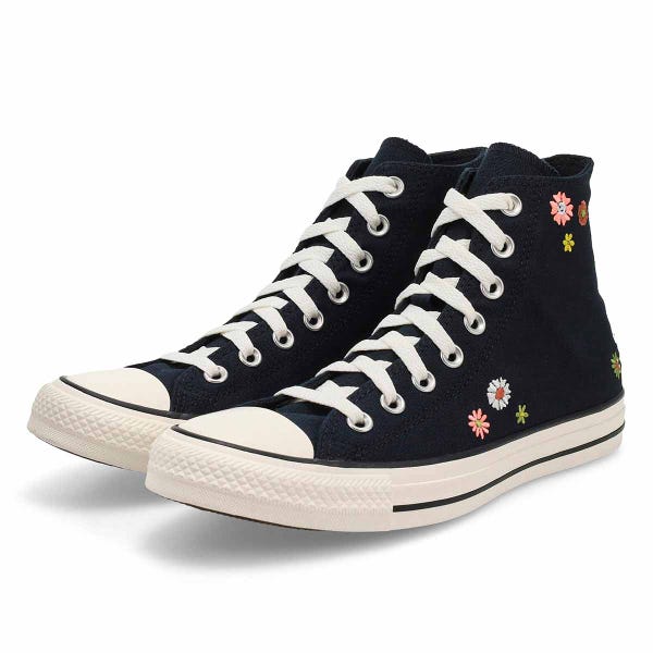 Women's CTAS Hi Top Embroidered Florals Sneaker - Black/Bright Outlook/AllHeat
