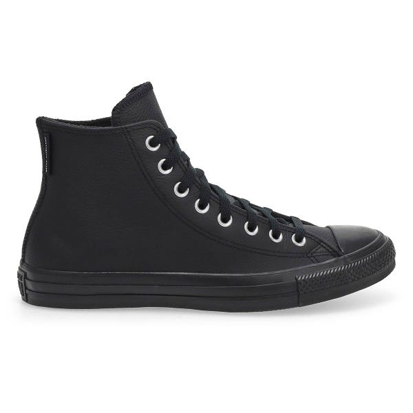 Baskets hautes en cuir CHUCK TAYLOR ALL STAR LEATHER HI TOP, noir/noir, hommes