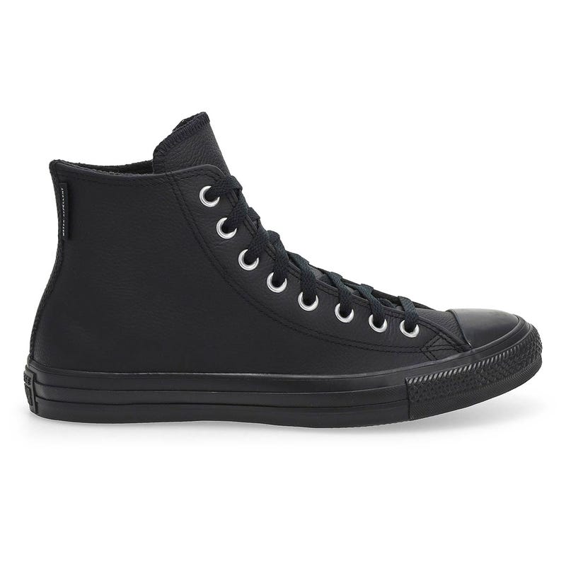 Baskets hautes en cuir CHUCK TAYLOR ALL STAR LEATHER HI TOP, noir/noir, hommes