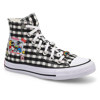 Lds CTAS Hello Kitty and Friends Hi Top Sneaker - Black/White/Pink
