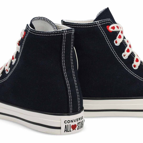 Baskets CTAS HEARTS AND ROSES, noir/blanc vintage/rouge, filles