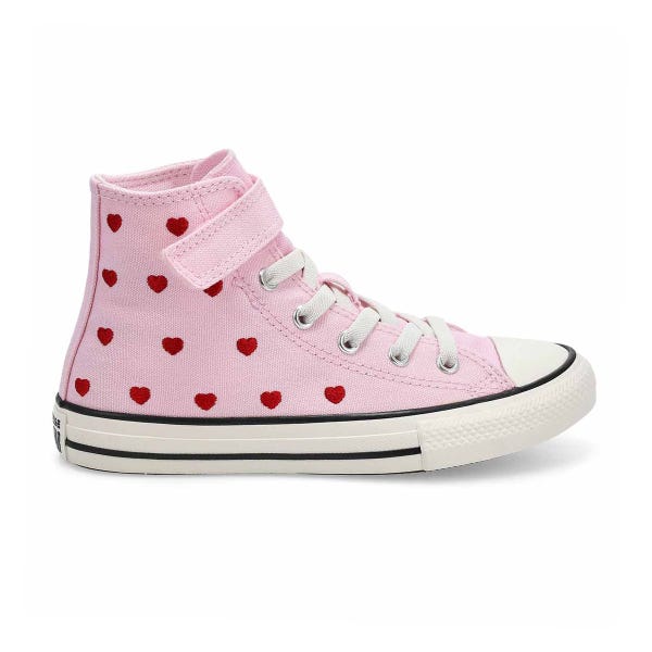 Baskets CTAS HEARTS AND ROSES, rose/blanc vintage/noir, filles