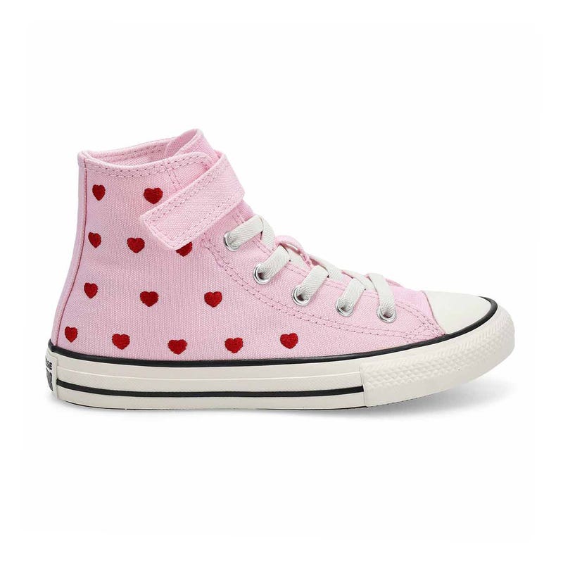 Baskets CTAS HEARTS AND ROSES, rose/blanc vintage/noir, filles