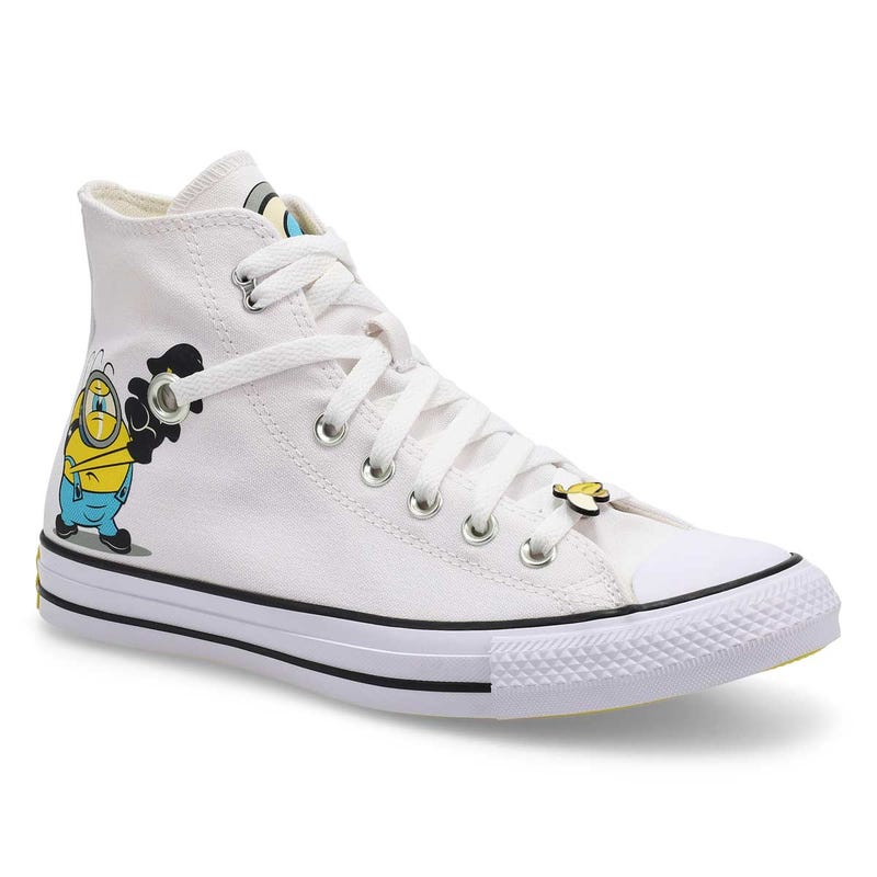Unisex Chuck Taylor All Star Classic Hi Top Sneaker - White/Yellow/White