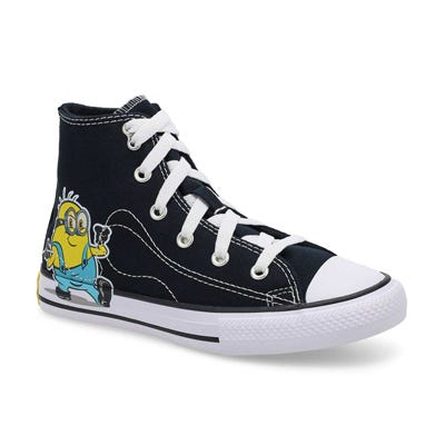 Kds Chuck Taylor All Star Classic Hi Top Minions Sneaker - Black