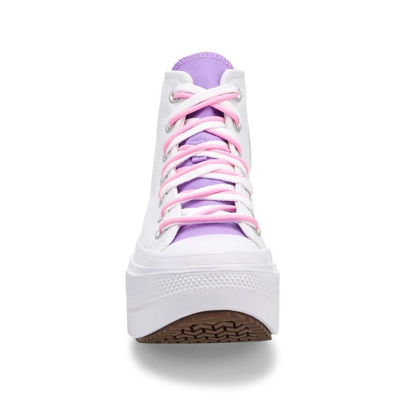 Women's Chuck Taylor All Star Double Stack Friends Platform Sneaker - White/Pink/Purple