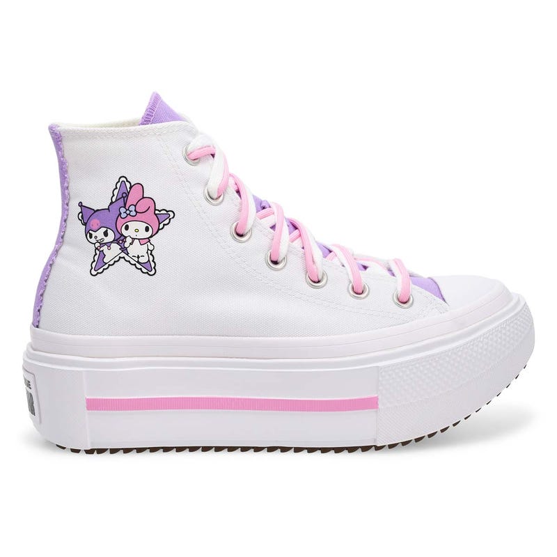 Women's Chuck Taylor All Star Double Stack Friends Platform Sneaker - White/Pink/Purple