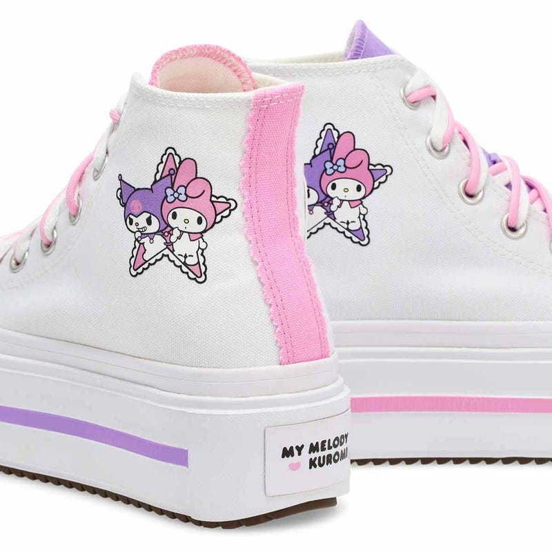 Women's Chuck Taylor All Star Double Stack Friends Platform Sneaker - White/Pink/Purple
