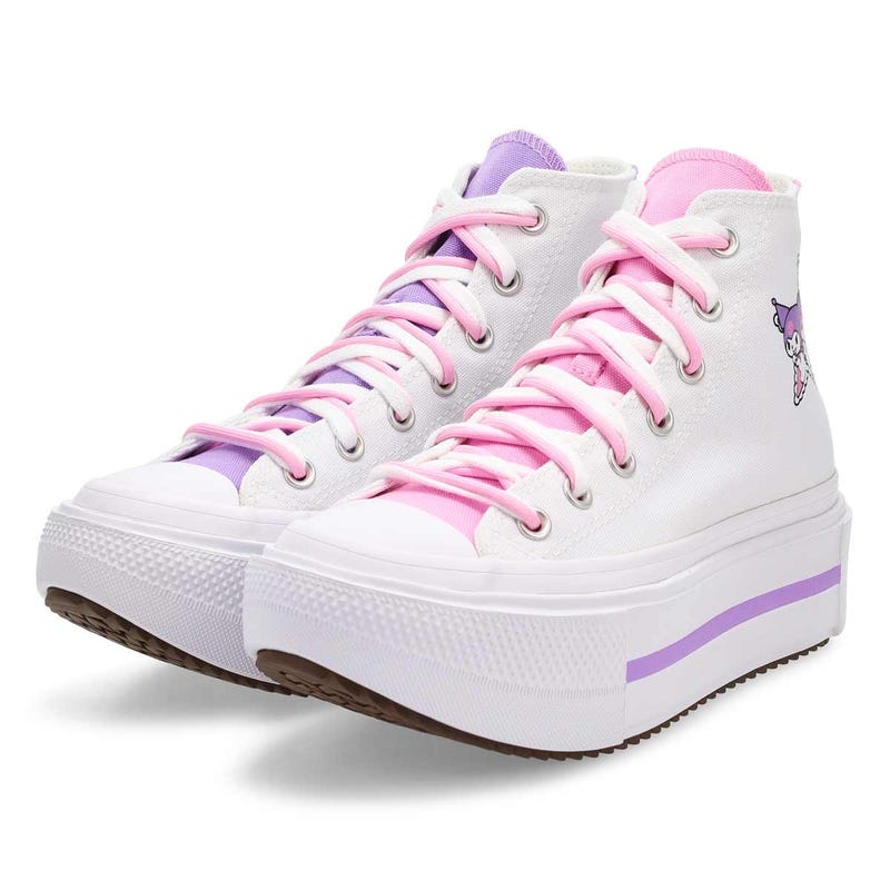 Women's Chuck Taylor All Star Double Stack Friends Platform Sneaker - White/Pink/Purple