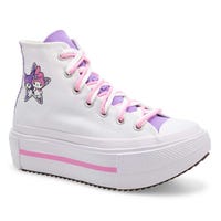 Women's Chuck Taylor All Star Double Stack Friends Platform Sneaker - White/Pink/Purple
