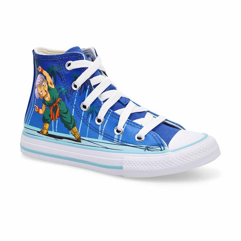 Kids' Converse Chuck Taylor All Star Dragon Ball Z Goten/Trunks High Top Sneaker - Light Blue/Neon M