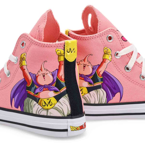 Kids' Chuck Taylor All Star Dragon Ball Z Kid Buu High-Top Sneaker - Quartz Pink/Cyber Yellow