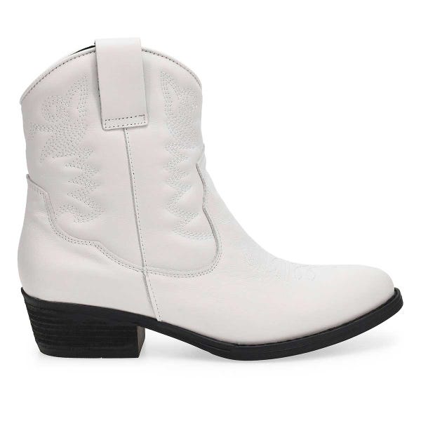 Women's  Aaliyah Short Leather Western Boot - White
