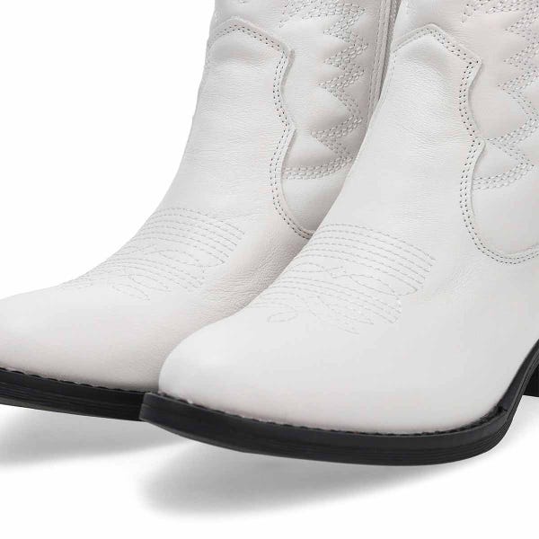 Women's  Aaliyah Short Leather Western Boot - White