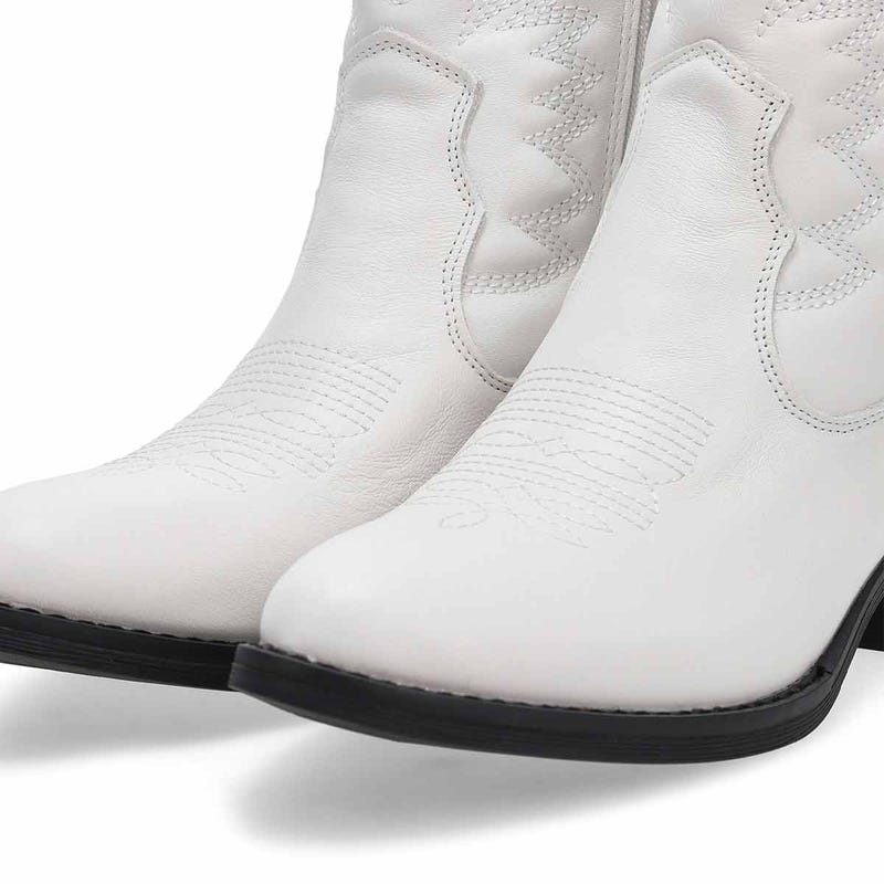 Women's  Aaliyah Short Leather Western Boot - White