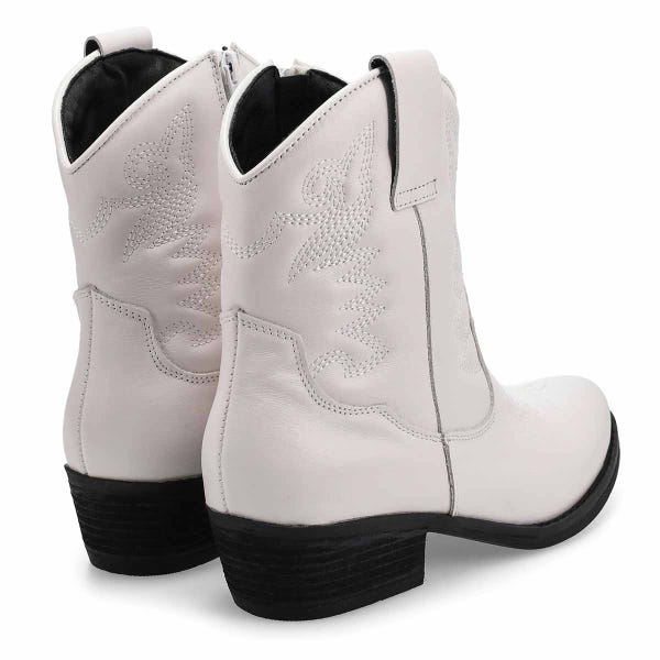 Women's  Aaliyah Short Leather Western Boot - White
