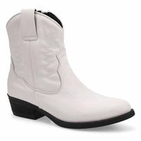 Women's  Aaliyah Short Leather Western Boot - White