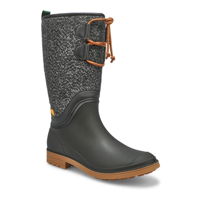 Botte de pluie imp.Abigail, noir/blc,fem