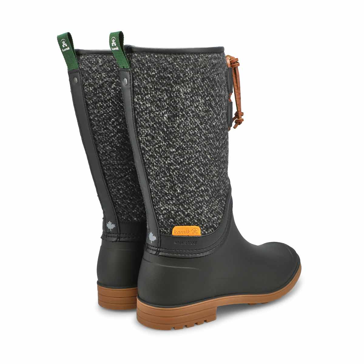 Women's Abigail Waterproof Rain Boot - Black/White