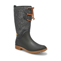 Women's Abigail Waterproof Rain Boot - Black/White