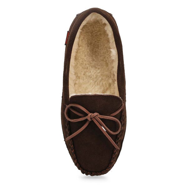 Men's Ace Suede Fur Lined SoftMocs - Chocolate