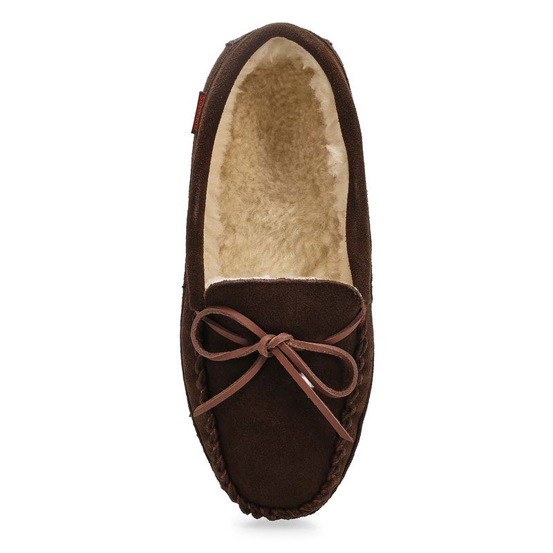 Men's Ace Suede Fur Lined SoftMocs - Chocolate