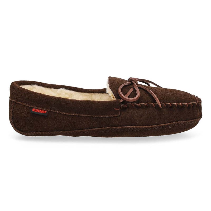 Men's Ace Suede Fur Lined SoftMocs - Chocolate
